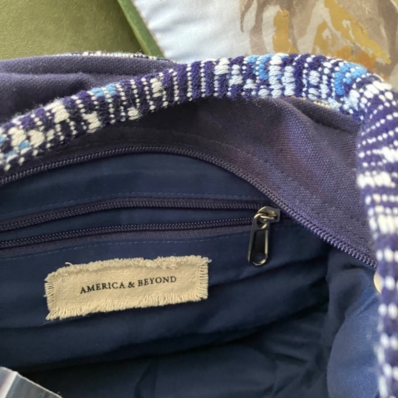 America & Beyond brand;  Medium size; Blue & White with Multi-color sequins - Picture 8 of 10